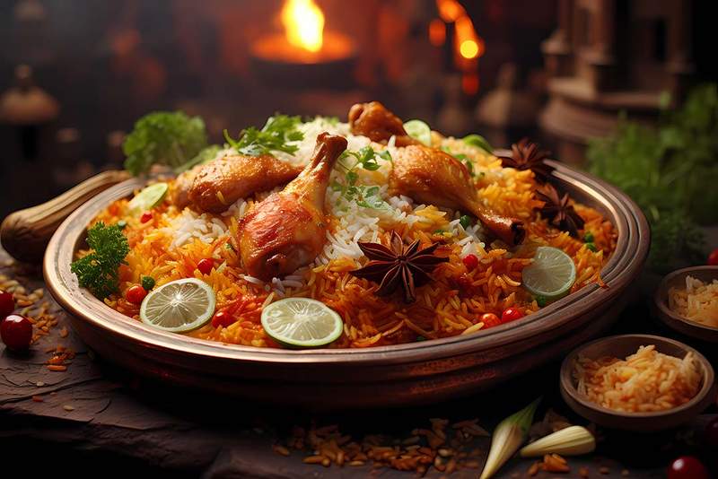 Tandoori chicken with basmati rice