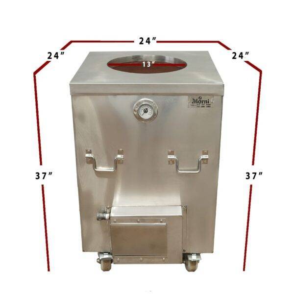 Food Truck Tandoor Oven CS02 – Front View with Full Dimensions 24x24x37 inches