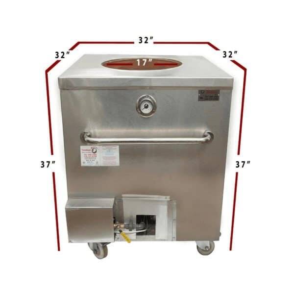 T02 32 x 32 Indian Tandoor Oven Measurement Image Indian Tandoor Oven T02 – Full Dimensions 32x32x37 inches
