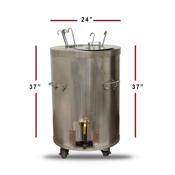 Round Catering Clay Tandoor Oven CS01 – Full Dimensions 24x24x37 inches