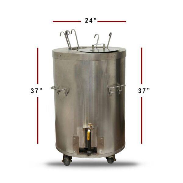 Round Catering Clay Tandoor Oven CS01 – Full Dimensions 24x24x37 inches