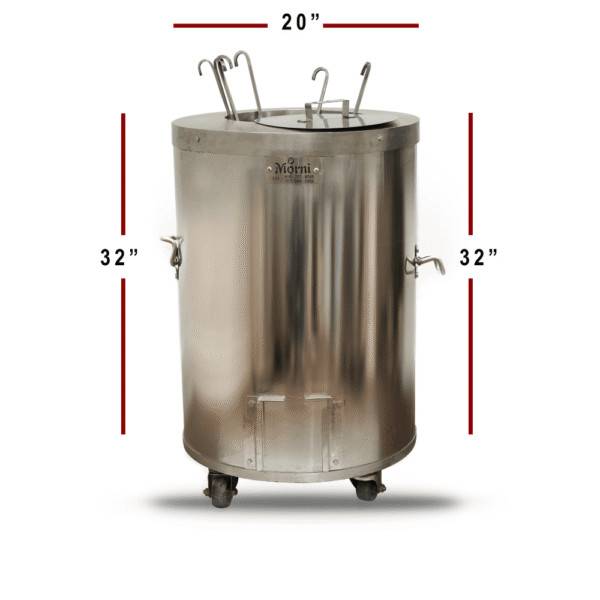 R32 20 x 32 Round Home Charcoal Tandoor Measurement Image Large Outdoor Tandoor Oven R32 – Full Dimensions 20x20x32 inches