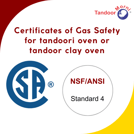 Certificates of Gas Safety for tandoori oven or tandoor clay oven