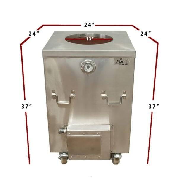 CS02_front_with Measurement Food Truck Tandoor Oven CS02 – Front View with Full Dimensions 24x24x37 inches
